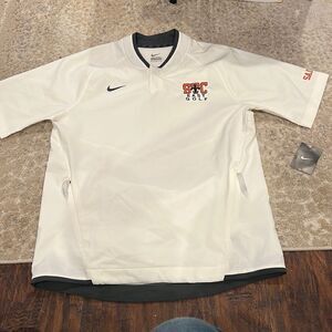 Nike golf one button short sleeve shirt size M STCE Boys Varsity Golf NWT